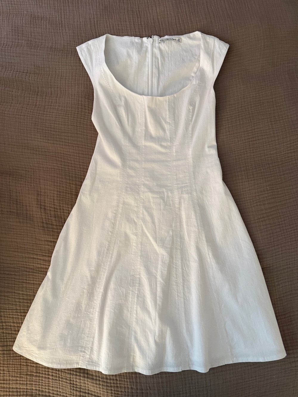 White Cotton Cap Sleeve Mini Dress